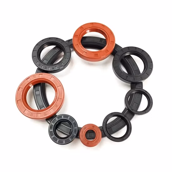 EPDM HNBR Neopreno Silicona FKM NBR SC TC Sello de aceite esquelético para sellado hidráulico Negro Marrón Rojo labio doble labio